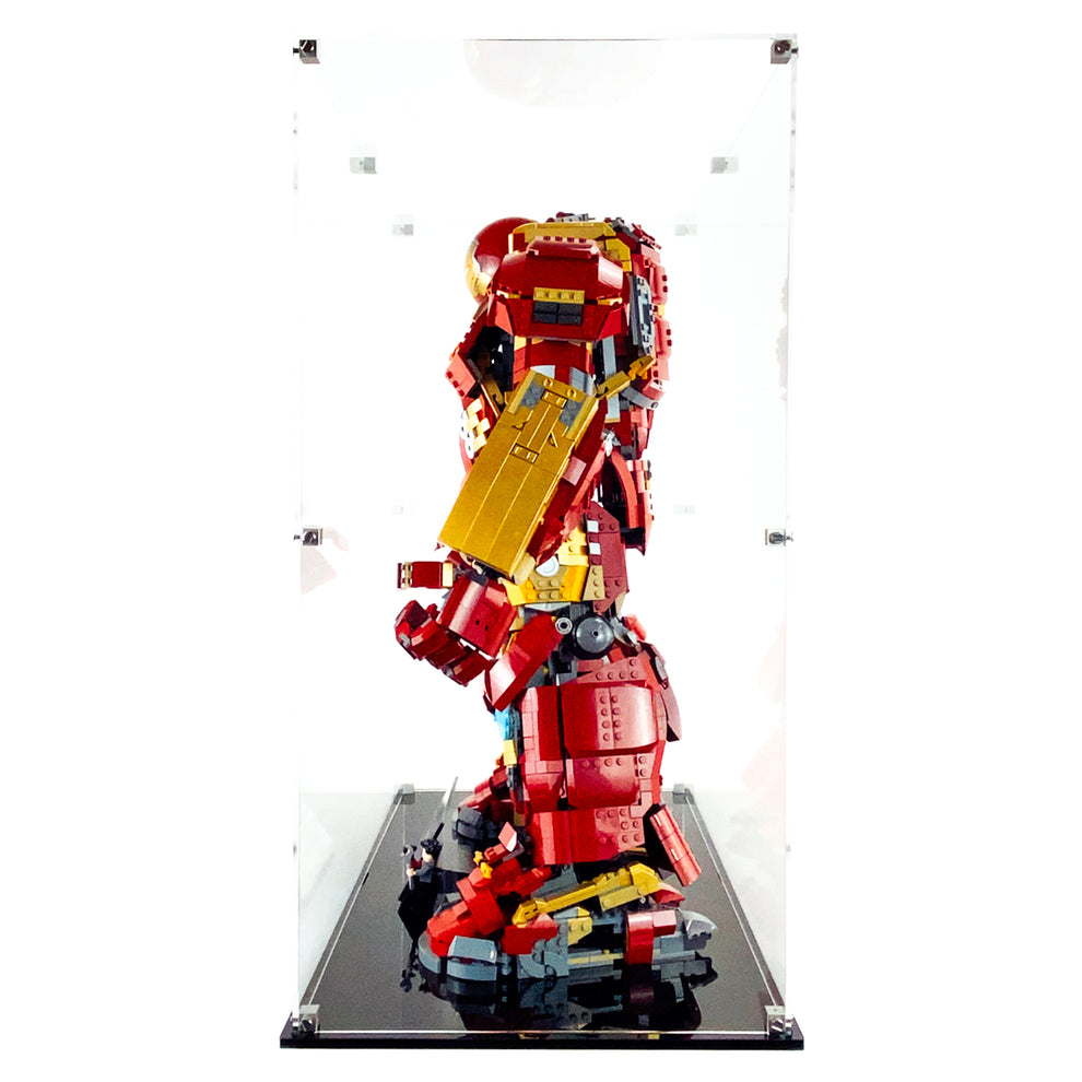 Display Geek Flying Box 3mm Thick Custom Acrylic Display Case for LEGO 76210 Hulkbuster (22h x 19w x 11d)