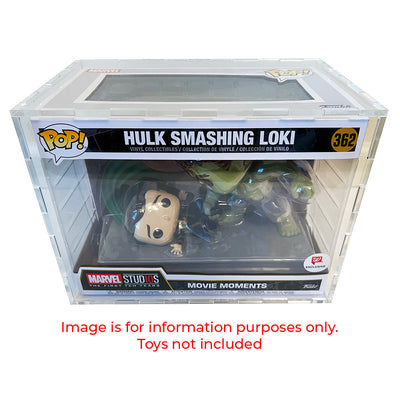 POP MOVIE MOMENTS - 4.5mm thick Pop Fortress Custom Acrylic Hard Case for Funko Pop Grail Boxes (Fits 7.5h x 10w x 5.75d) Exclusive to Display Geek & The Protector Guide App