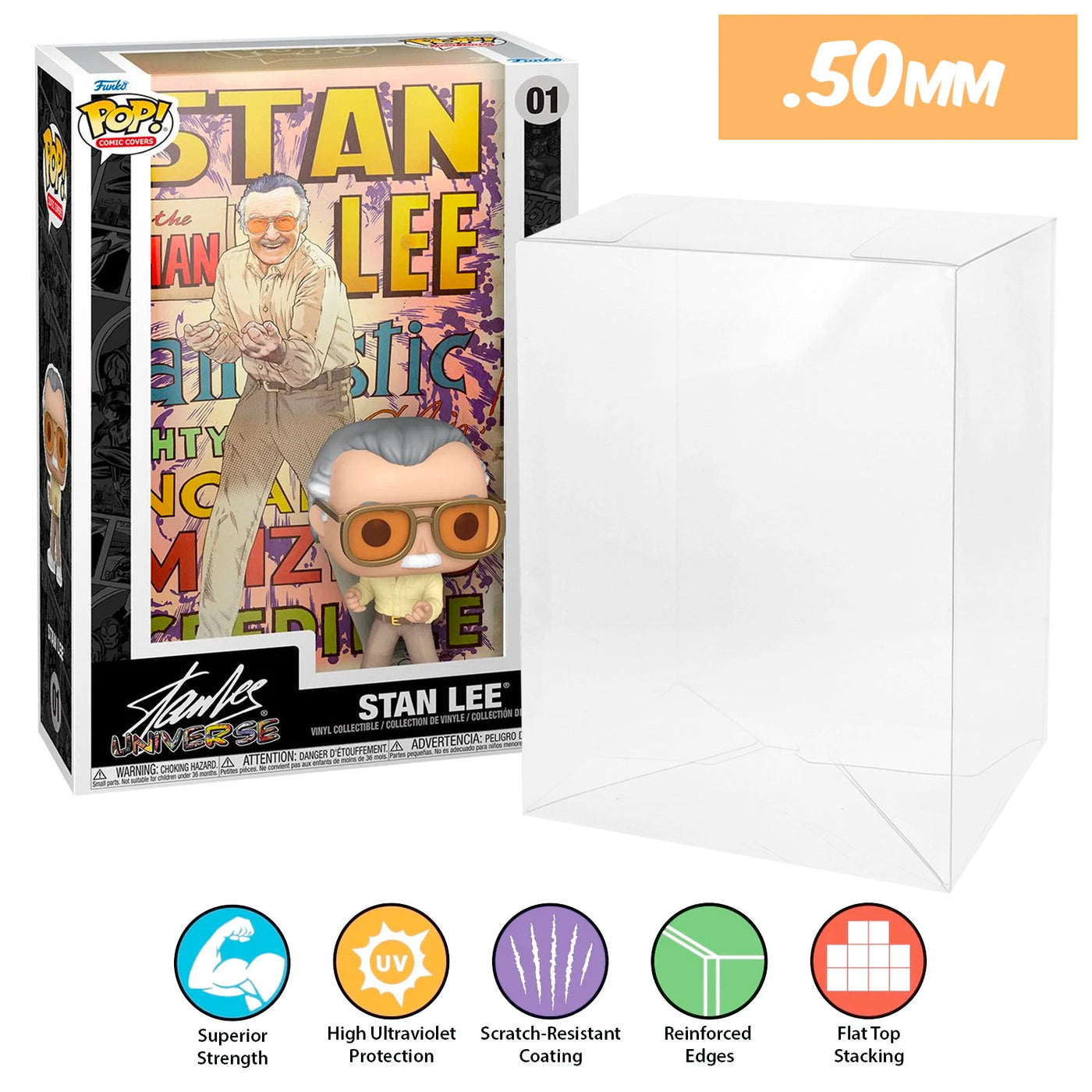 stan lee universe pop comic covers best funko pop protectors thick strong uv scratch flat top stack vinyl display geek plastic shield vaulted eco armor fits collect protect display case kollector protector