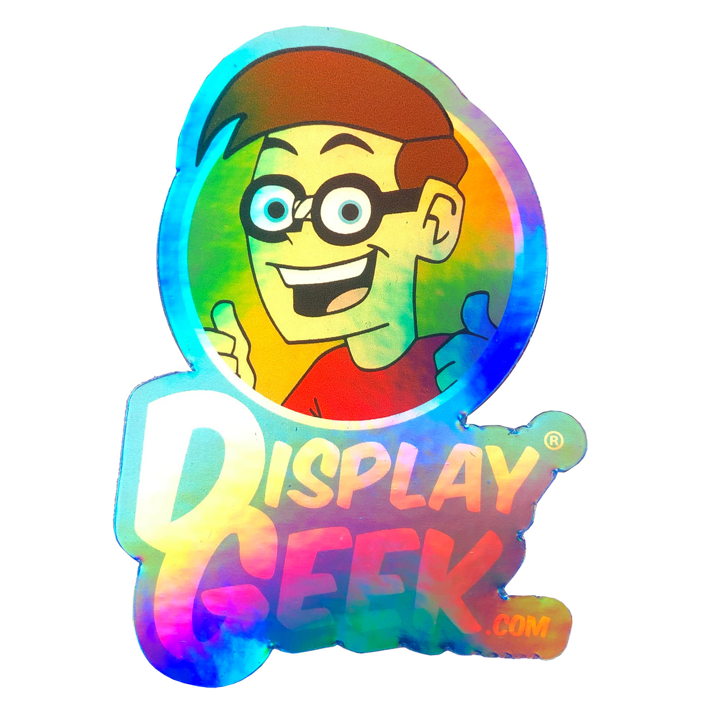 Display Geek Logo Holographic Sticker (2.06" x 3") - Display Geek