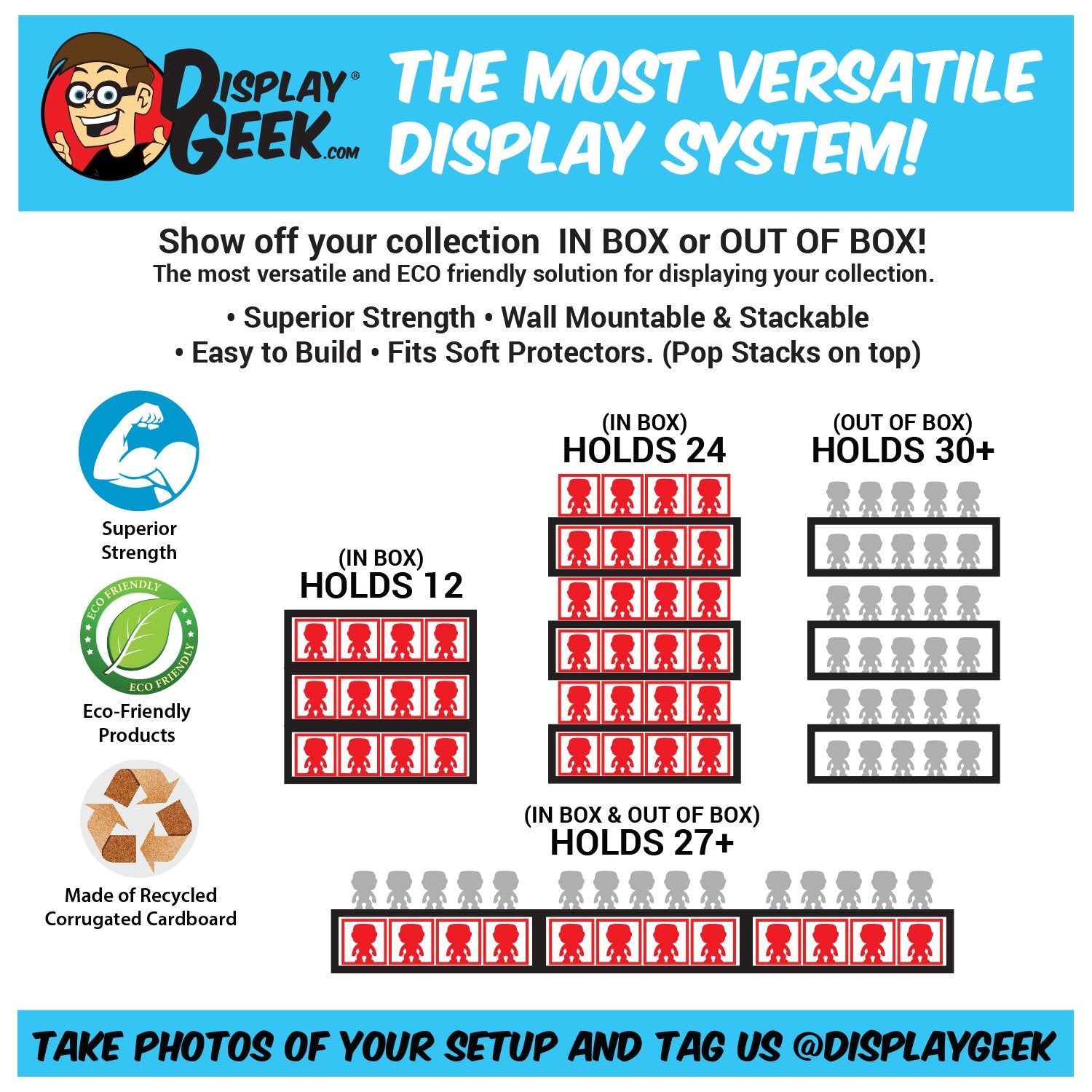 Geek Displays Funko Pop Out of Box Display Shelf for Lightweight Vinyl Toys | Display ...