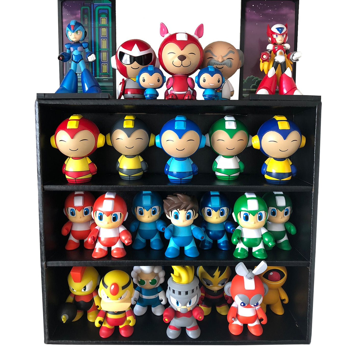 MINI - Black Display Case for Small Toys, Wall Mountable & Stackable, Corrugated Cardboard - Display Geek