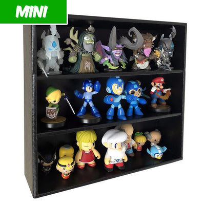 MINI - Black Display Case for Small Toys, Wall Mountable & Stackable, Corrugated Cardboard - Display Geek