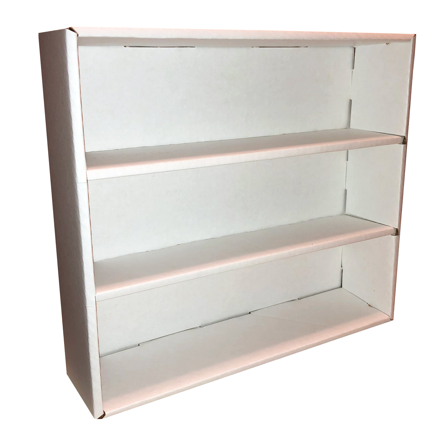 MINI - White Display Case for Small Toys, Wall Mountable & Stackable, Corrugated Cardboard - Display Geek