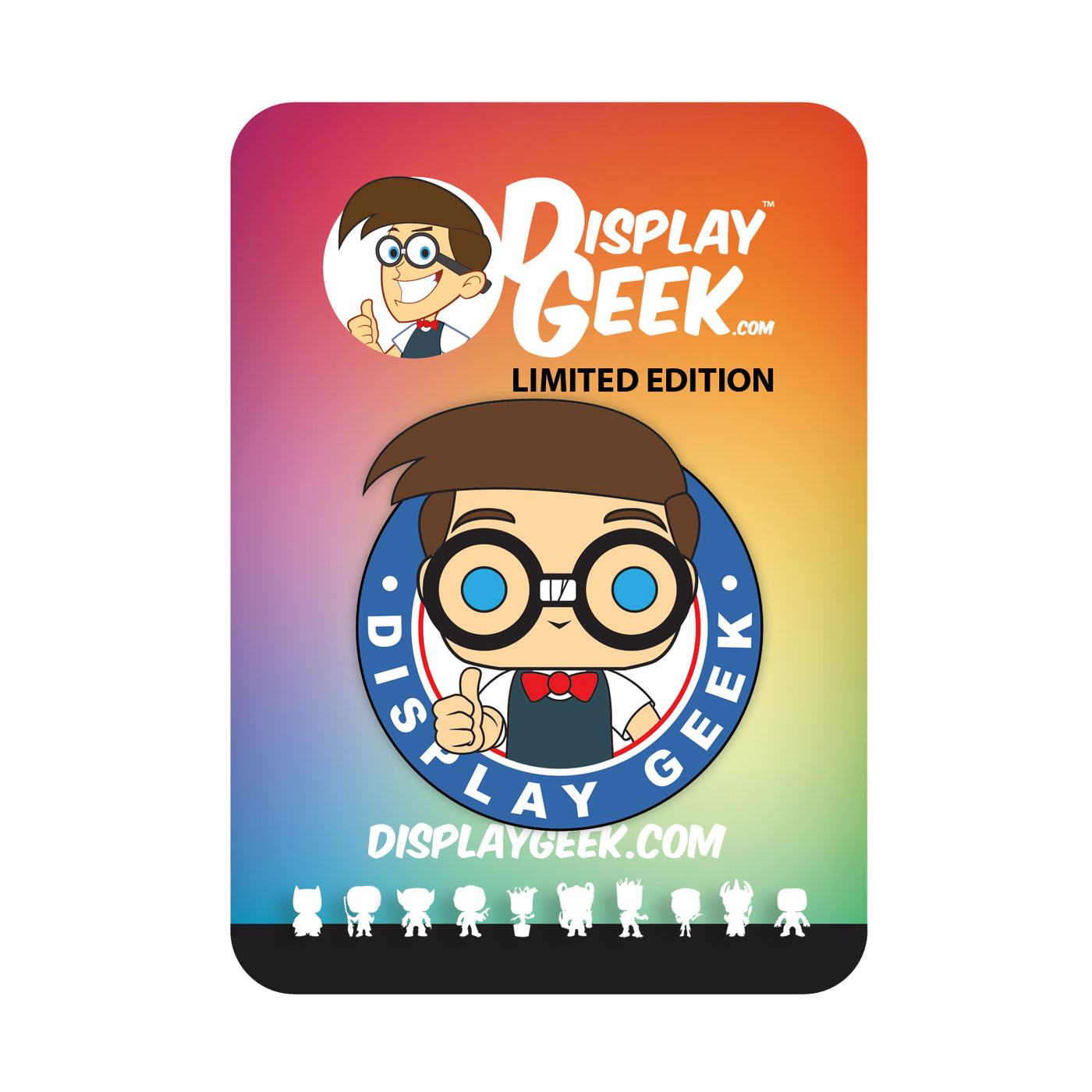 Display Geek Mascot Circle Collectible Soft Enamel Pin - Display Geek