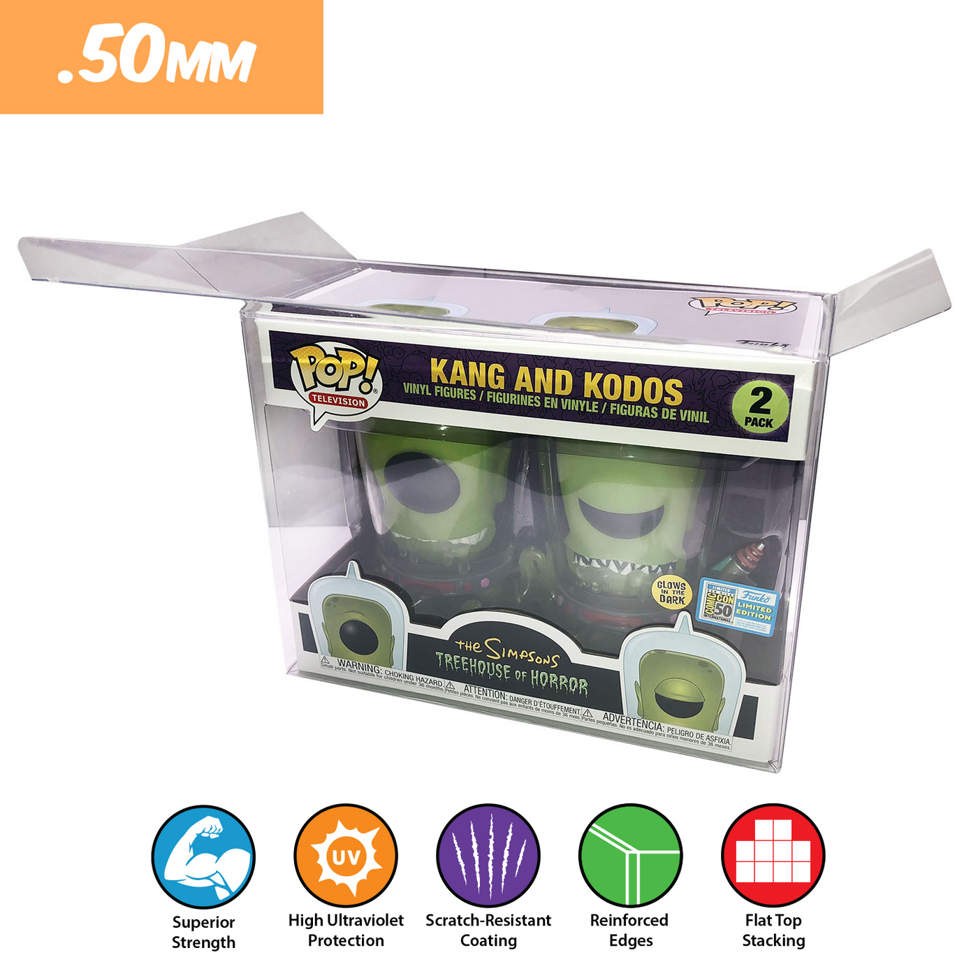 the simpsons kang and kodos 2 pack best funko pop protectors thick strong uv scratch flat top stack vinyl display geek plastic shield vaulted eco armor fits collect protect display case kollector protector