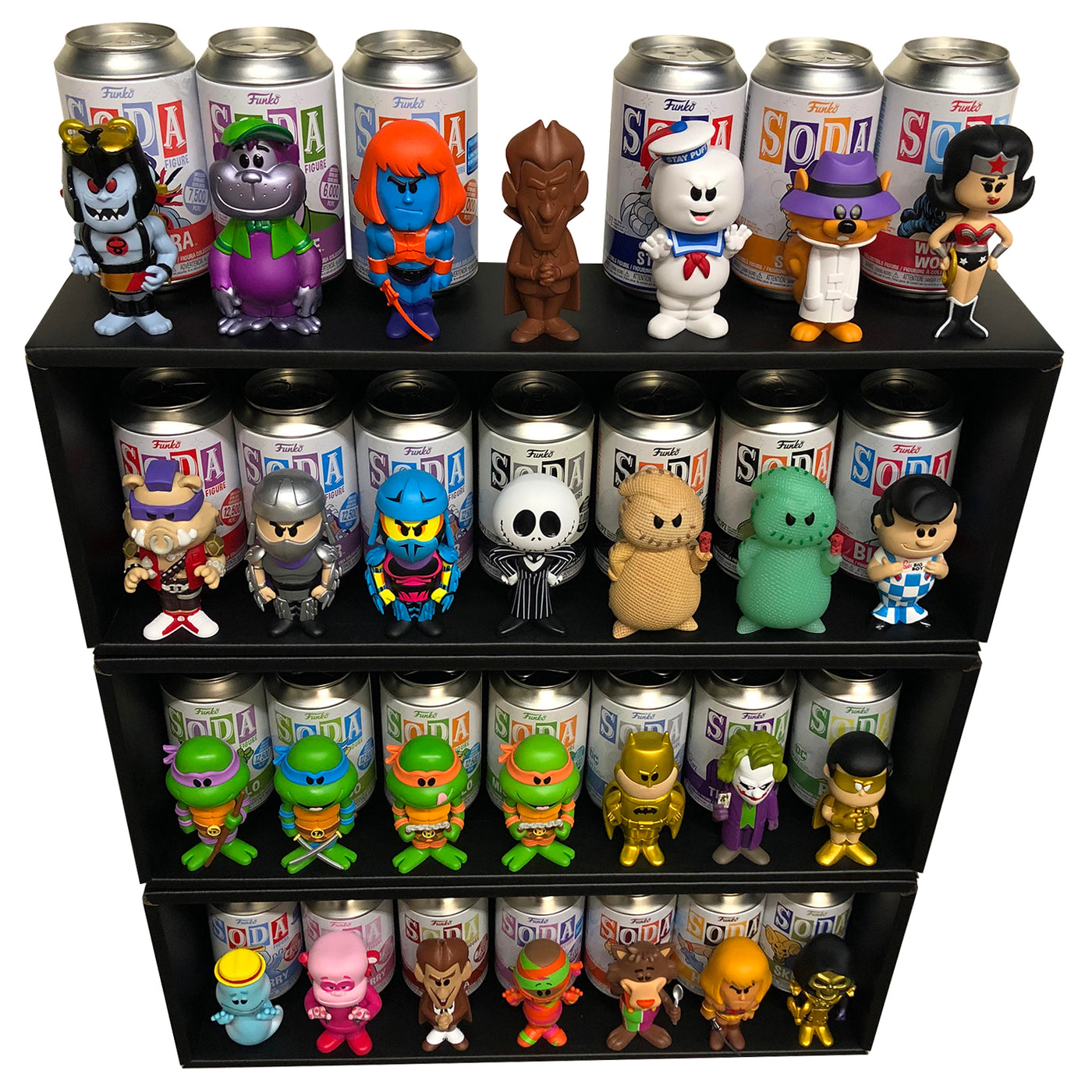 **BACK IN STOCK ETA OCTOBER** YOU TOOZ - 3 Single Row Display Cases for Youtooz, Wall Mountable & Stackable Designer Toy Shelf, Corrugated Cardboard