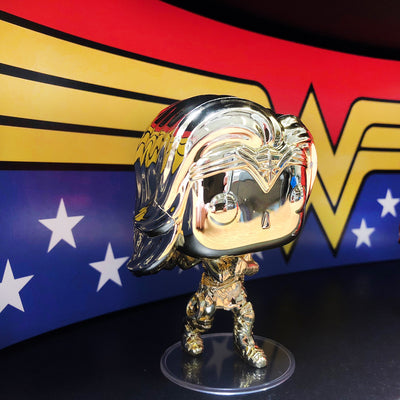 **BACK IN STOCK MAY 13TH** DC COMICS - Display Case for Funko Pops with 3 Backdrop Inserts, Corrugated Cardboard - Display Geek
