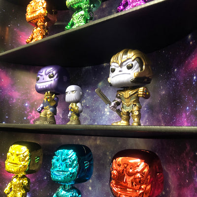 **BACK IN STOCK MAY 13TH** GALAXY - Display Case for Funko Pops with 3 Backdrop Inserts, Corrugated Cardboard - Display Geek