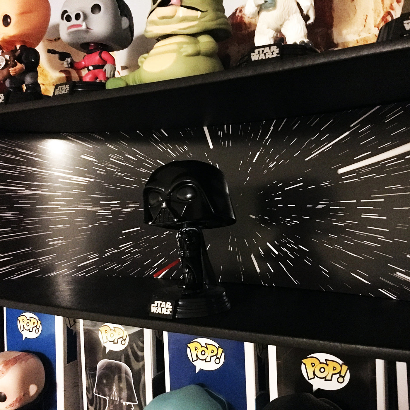 **BACK IN STOCK MAY 13TH** STAR WARS - Display Case for Funko Pops with 3 Backdrop Inserts, Corrugated Cardboard - Display Geek