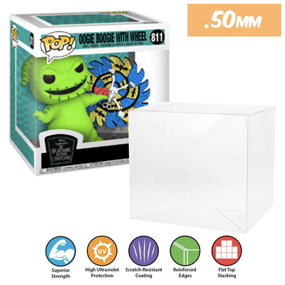 oogie boogie wheel pop deluxe best funko pop protectors thick strong uv scratch flat top stack vinyl display geek plastic shield vaulted eco armor fits collect protect display case kollector protector