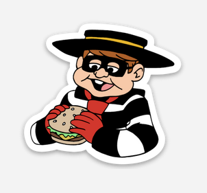 Criminal with Food Sticker  (2" x 1.8") - Display Geek
