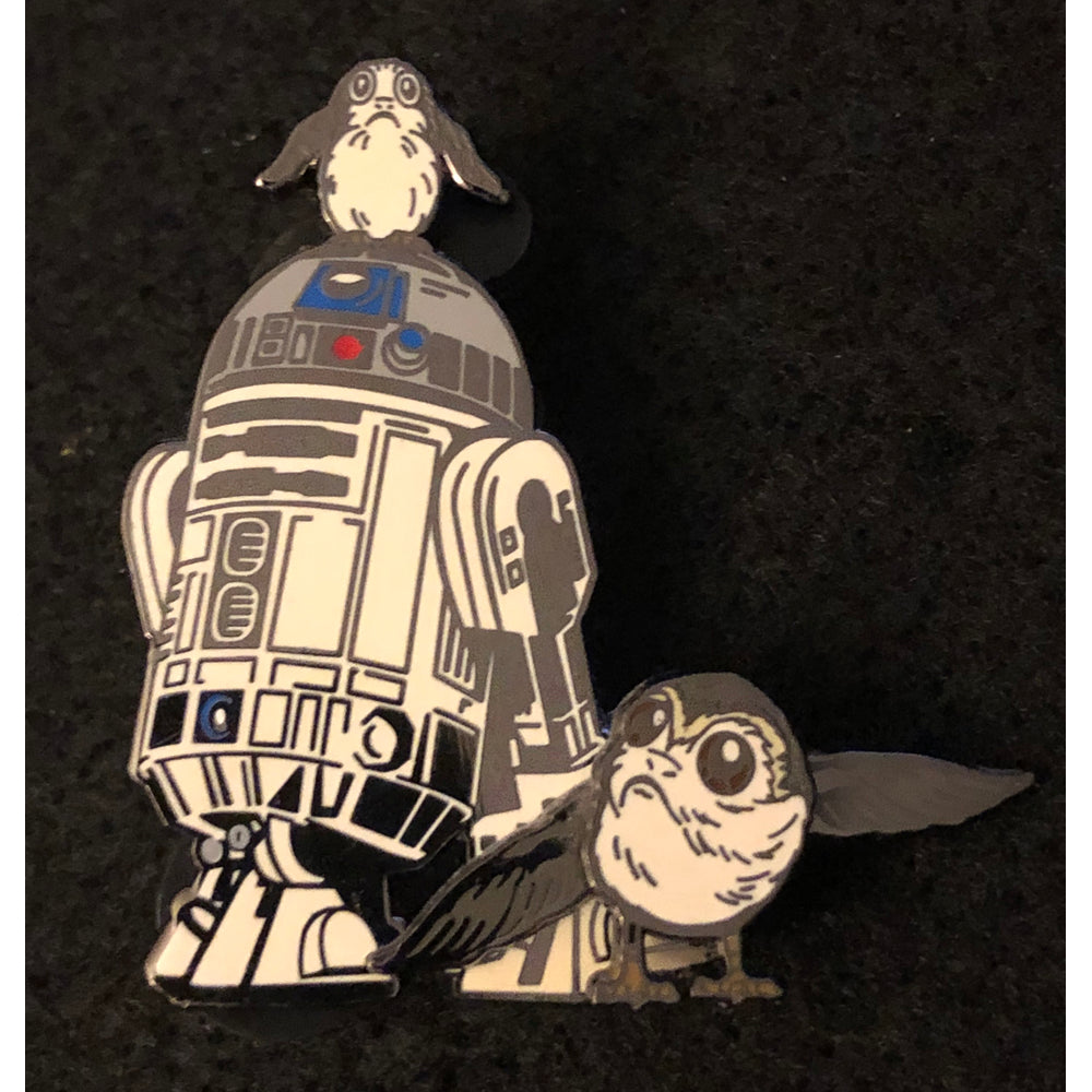 Disney Pin Trading R2-D2 with Porgs Swivel