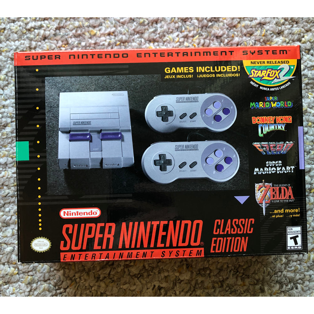 SNES Mini Classic Edition System With Box 2 Controllers AUTHENTIC Missing HDMI Cable Only