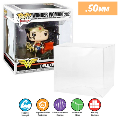 dc jim lee wonder woman hush pop deluxe best funko pop protectors thick strong uv scratch flat top stack vinyl display geek plastic shield vaulted eco armor fits collect protect display case kollector protector