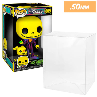 10 inch new size blacklight jack skellington nightmare best funko pop protectors thick strong uv scratch flat top stack vinyl display geek plastic shield vaulted eco armor fits collect protect display case kollector protector