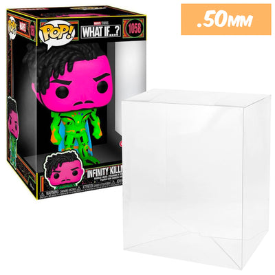 10 inch new size infinity killmonger best funko pop protectors thick strong uv scratch flat top stack vinyl display geek plastic shield vaulted eco armor fits collect protect display case kollector protector