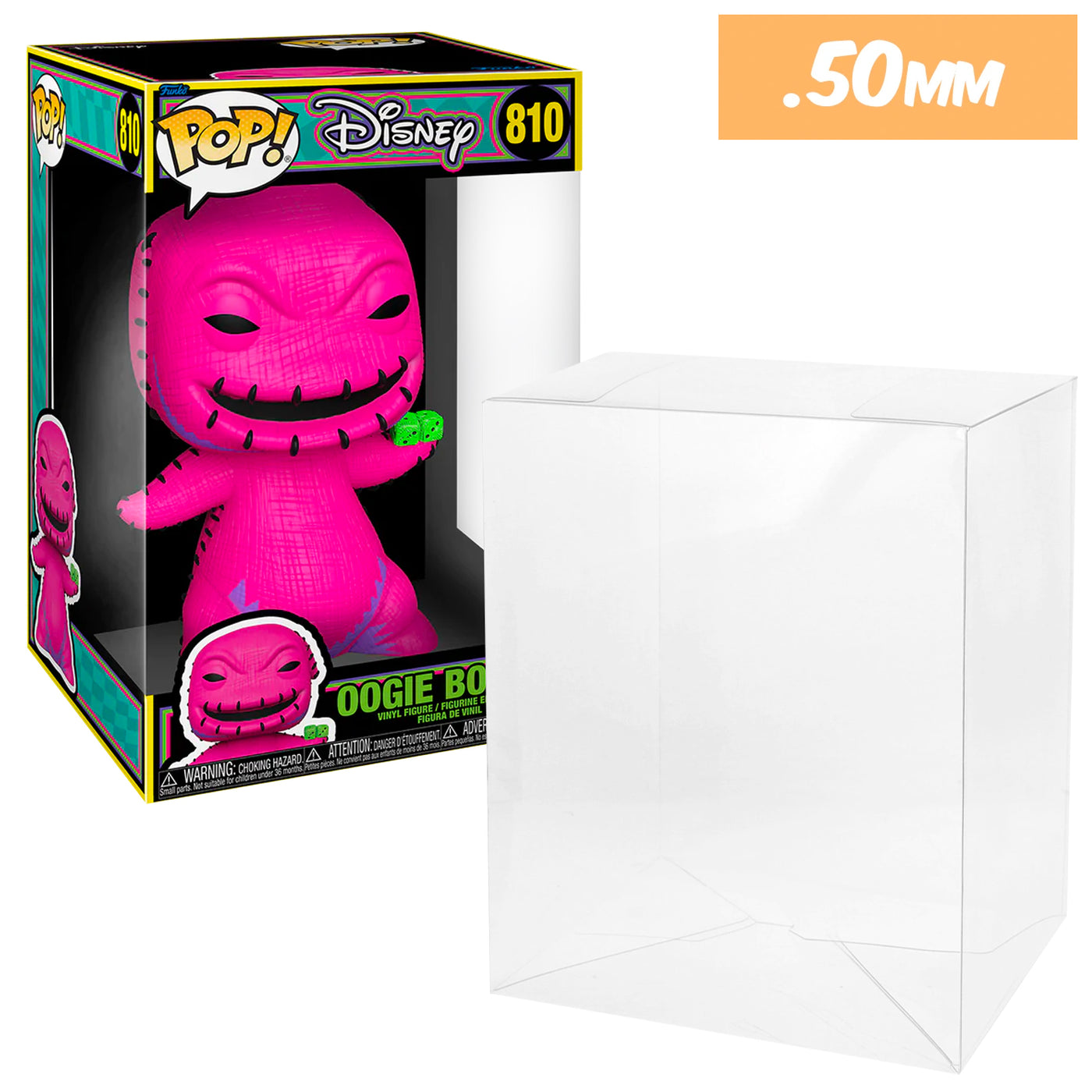 10 inch new size blacklight oogie boogie nightmare best funko pop protectors thick strong uv scratch flat top stack vinyl display geek plastic shield vaulted eco armor fits collect protect display case kollector protector