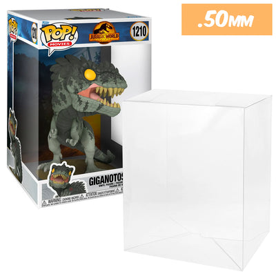 10 inch new size jurassic world gigantosaurus best funko pop protectors thick strong uv scratch flat top stack vinyl display geek plastic shield vaulted eco armor fits collect protect display case kollector protector