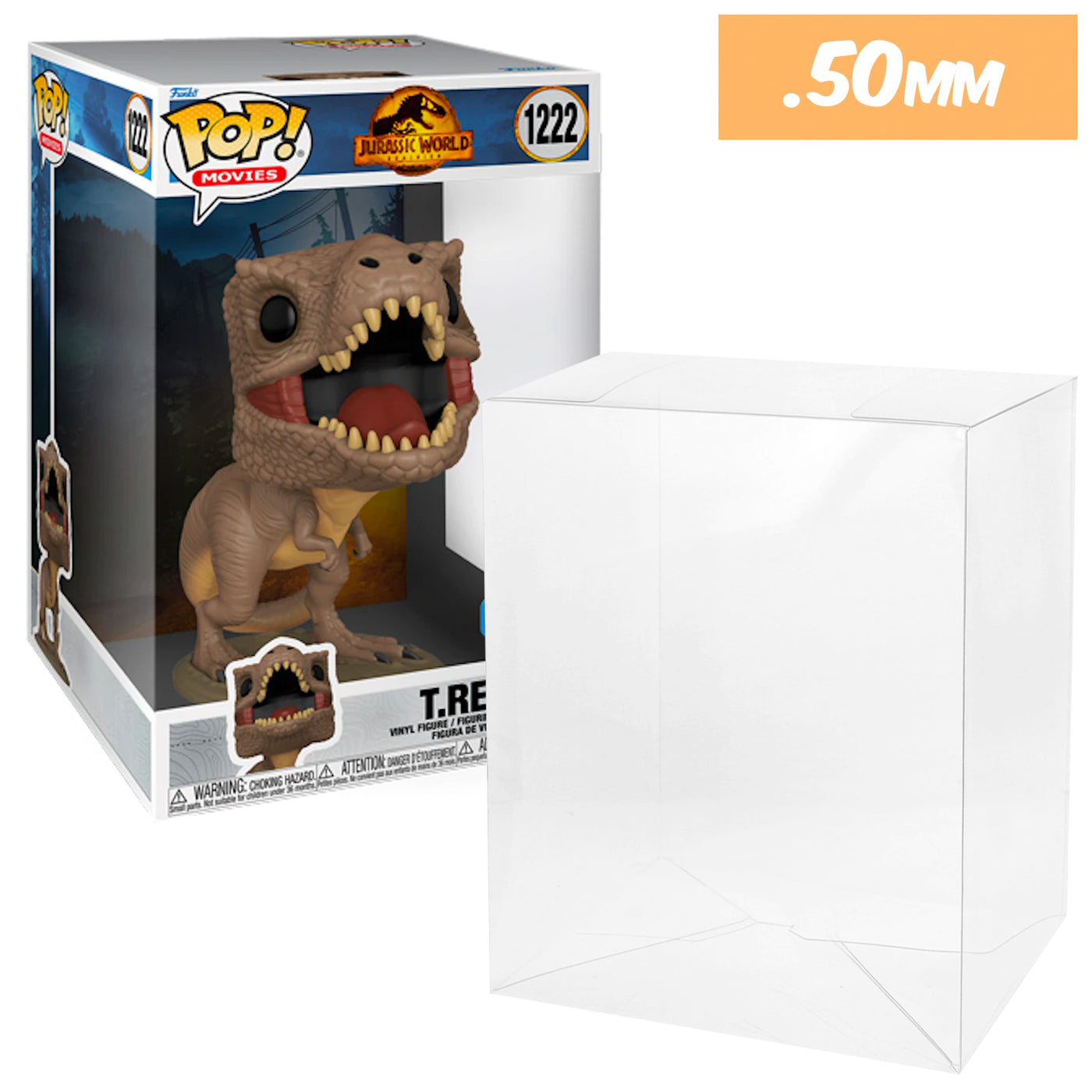 10 inch new size jurassic world t.rex trex best funko pop protectors thick strong uv scratch flat top stack vinyl display geek plastic shield vaulted eco armor fits collect protect display case kollector protector