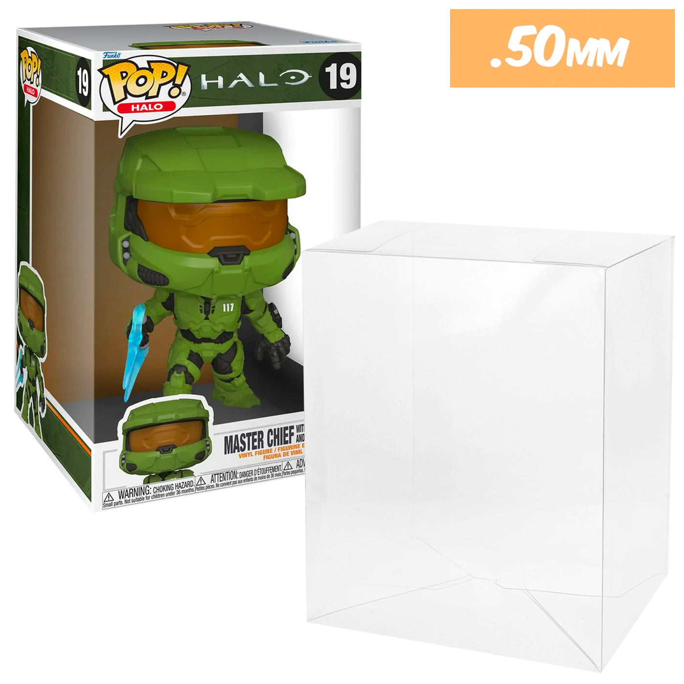 10 inch new size halo master chief best funko pop protectors thick strong uv scratch flat top stack vinyl display geek plastic shield vaulted eco armor fits collect protect display case kollector protector