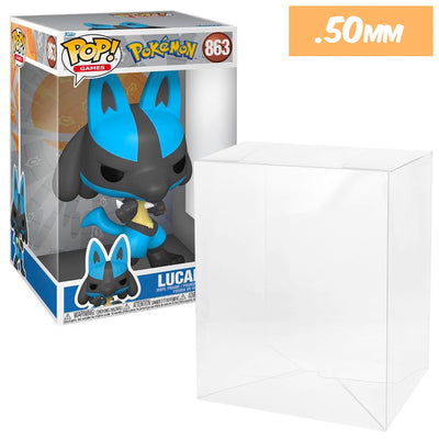 10 inch new size pokemon lucario best funko pop protectors thick strong uv scratch flat top stack vinyl display geek plastic shield vaulted eco armor fits collect protect display case kollector protector