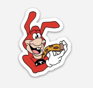 Crazy Pizza Sticker  (1.5" x 2") - Display Geek