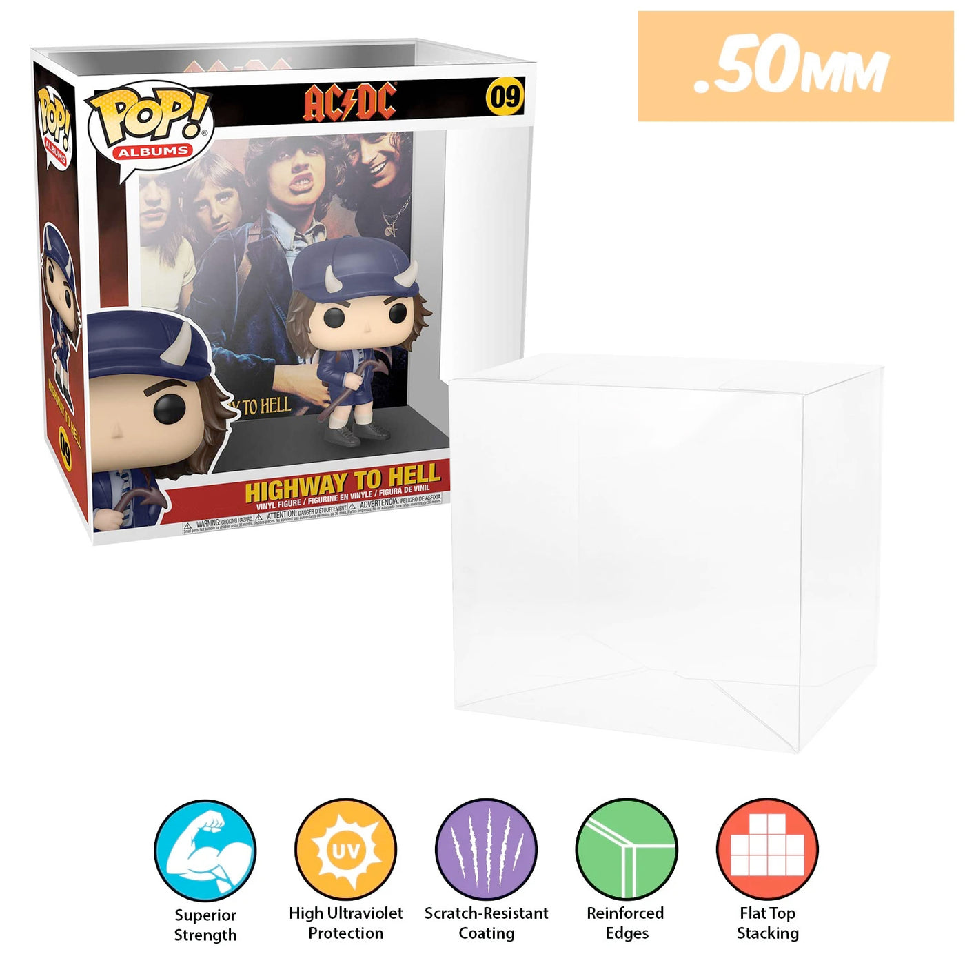 09 acdc highway to hell pop albums best funko pop protectors thick strong uv scratch flat top stack vinyl display geek plastic shield vaulted eco armor fits collect protect display case kollector protector
