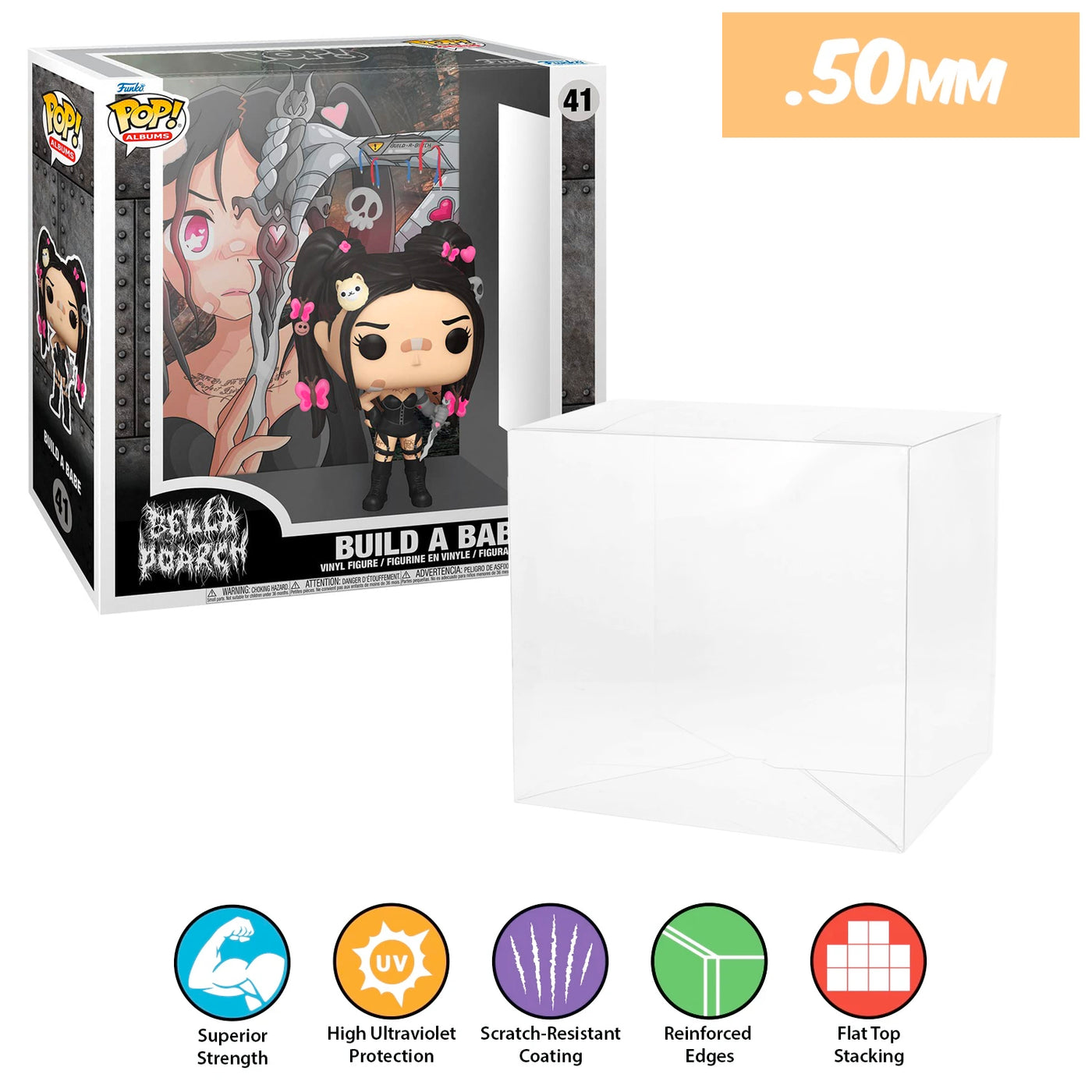 41 bella poarch build a babe pop albums best funko pop protectors thick strong uv scratch flat top stack vinyl display geek plastic shield vaulted eco armor fits collect protect display case kollector protector