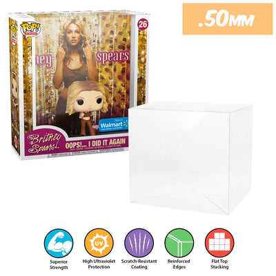 26 britney spears oops i did it again pop albums best funko pop protectors thick strong uv scratch flat top stack vinyl display geek plastic shield vaulted eco armor fits collect protect display case kollector protector