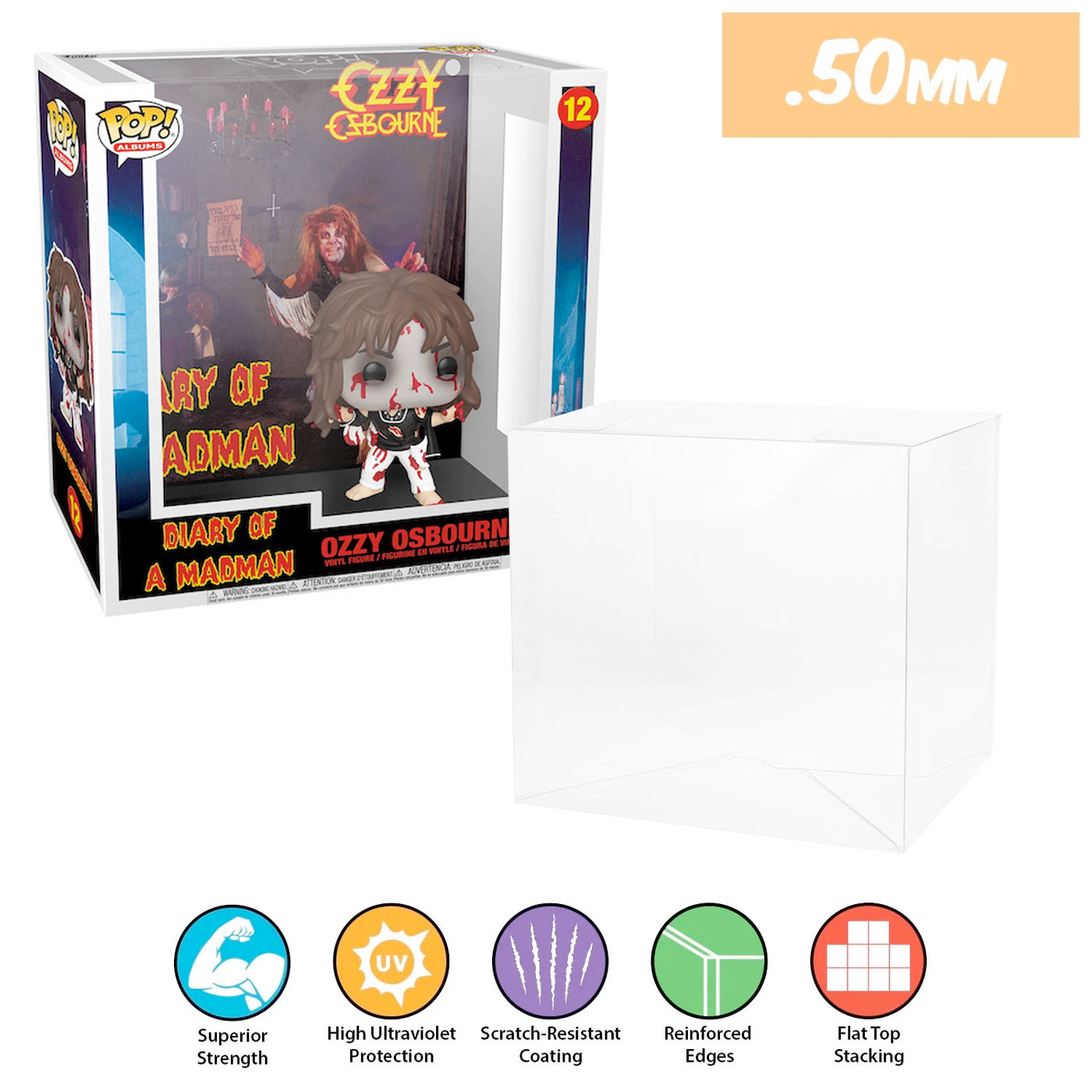 12 ozzy osbourne diary pop albums best funko pop protectors thick strong uv scratch flat top stack vinyl display geek plastic shield vaulted eco armor fits collect protect display case kollector protector