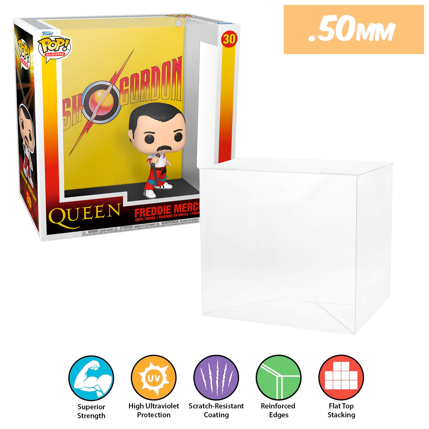 30 queen flash gordon pop albums best funko pop protectors thick strong uv scratch flat top stack vinyl display geek plastic shield vaulted eco armor fits collect protect display case kollector protector
