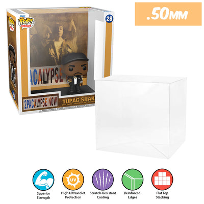 28 tupac shakur 2pacalypse pop albums best funko pop protectors thick strong uv scratch flat top stack vinyl display geek plastic shield vaulted eco armor fits collect protect display case kollector protector