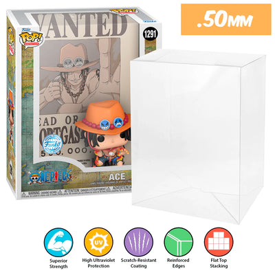 1291 one piece ace pop covers best funko pop protectors thick strong uv scratch flat top stack vinyl display geek plastic shield vaulted eco armor fits collect protect display case kollector protector