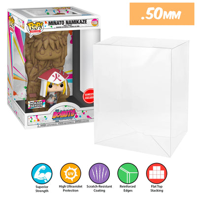 boruto hokage rock minato namikaze 1186 pop deluxe best funko pop protectors thick strong uv scratch flat top stack vinyl display geek plastic shield vaulted eco armor fits collect protect display case kollector protector