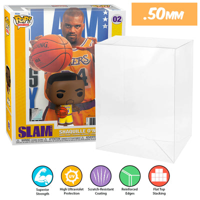02 shaq pop magazines covers slam nba best funko pop protectors thick strong uv scratch flat top stack vinyl display geek plastic shield vaulted eco armor fits collect protect display case kollector protector