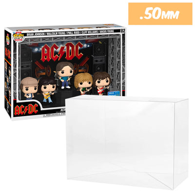 pop moment deluxe concert acdc ac/dc 02 best funko pop protectors thick strong uv scratch flat top stack vinyl display geek plastic shield vaulted eco armor fits collect protect display case kollector protector