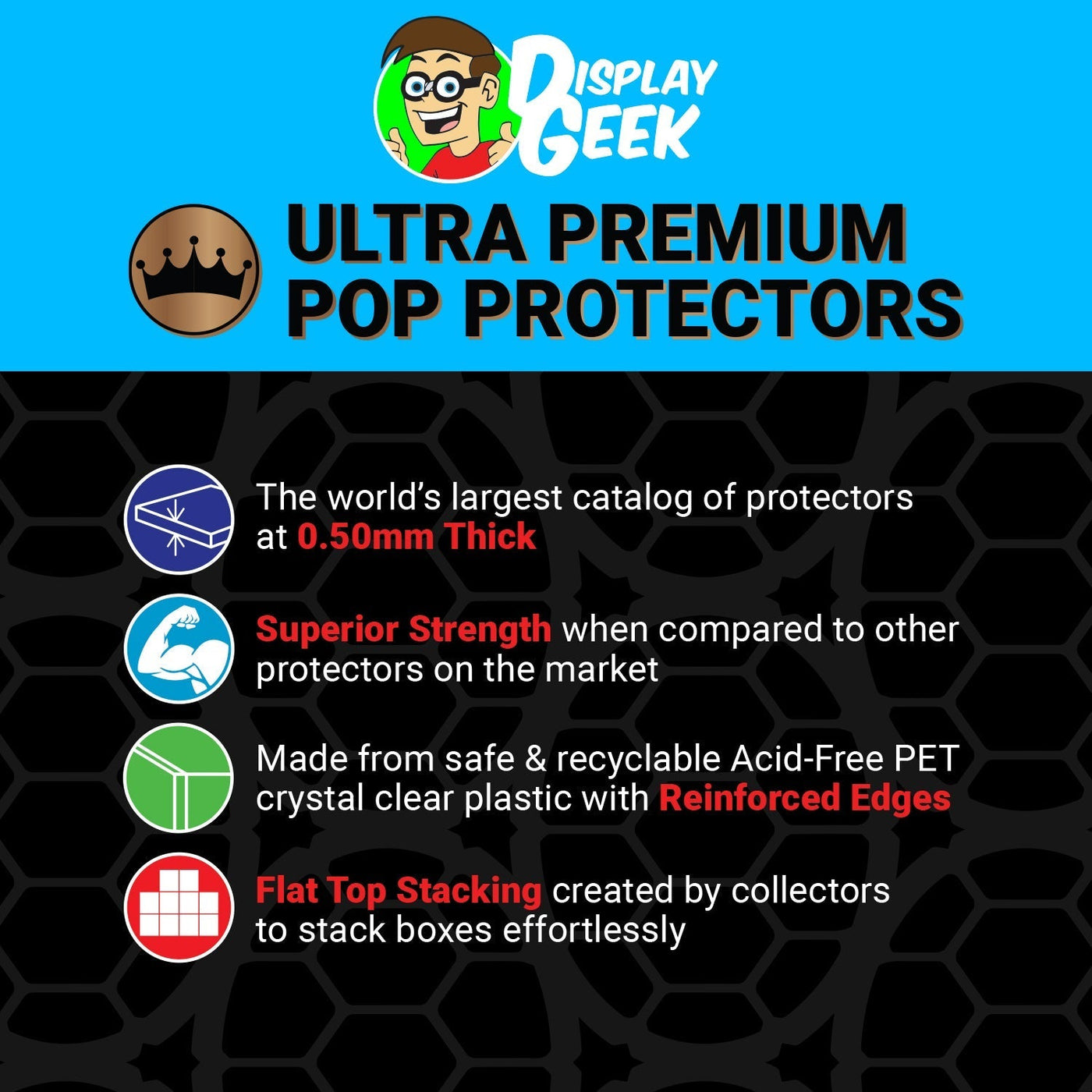 Pop Protector for 4 Pack Queen Freddie Mercury, Brian, Roger & John Funko Pop on The Protector Guide App by Display Geek