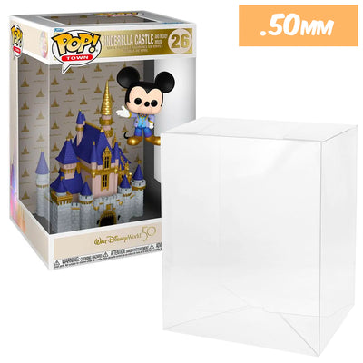 pop town cinderella castle and mickey mouse best funko pop protectors thick strong uv scratch flat top stack vinyl display geek plastic shield vaulted eco armor fits collect protect display case kollector protector