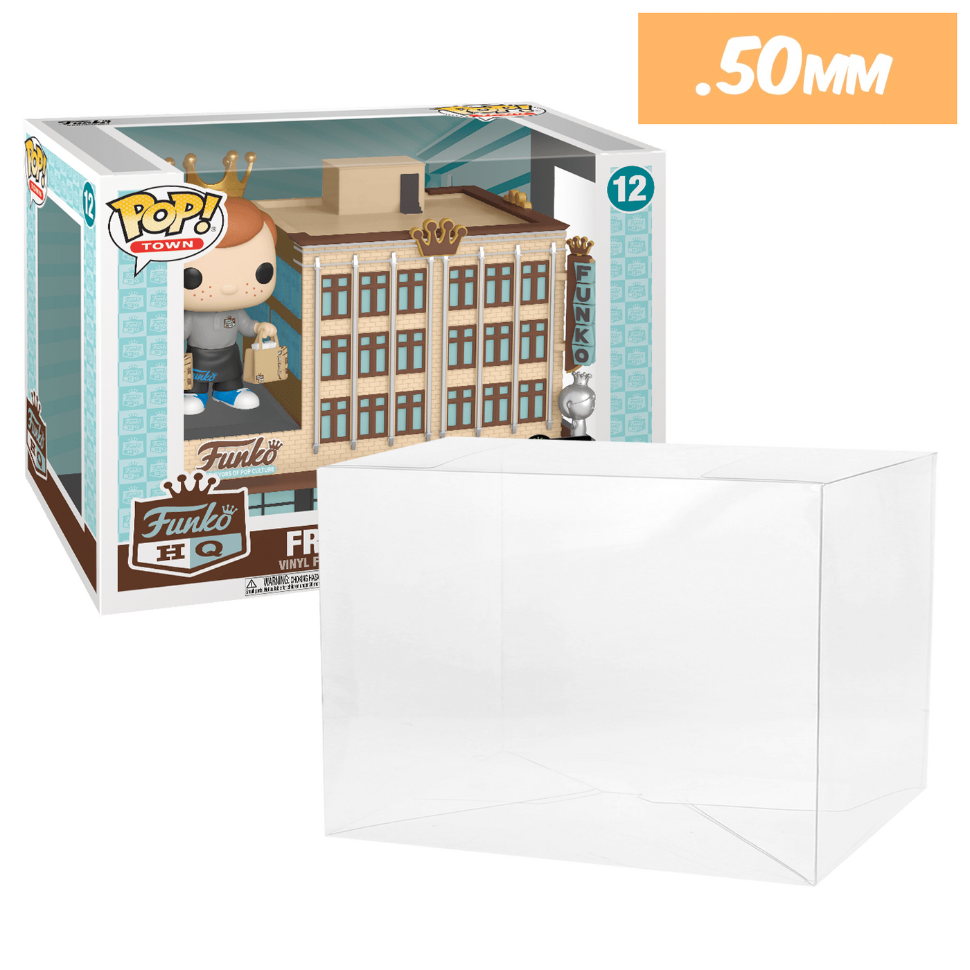 POP TOWN Freddy Funko HQ Pop Protectors for Funko Vinyl Collectible Figures, 50mm thick  popshield vaulted vinyl