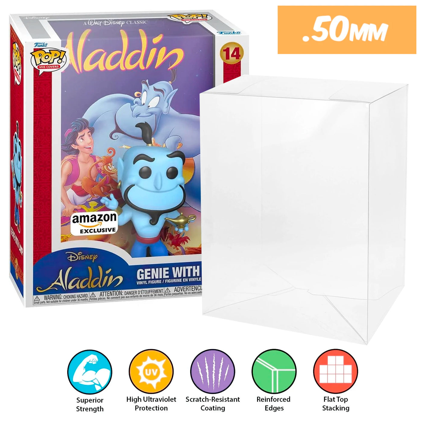 14 aladdin genie with lamp amazon pop vhs covers best funko pop protectors thick strong uv scratch flat top stack vinyl display geek plastic shield vaulted eco armor fits collect protect display case kollector protector