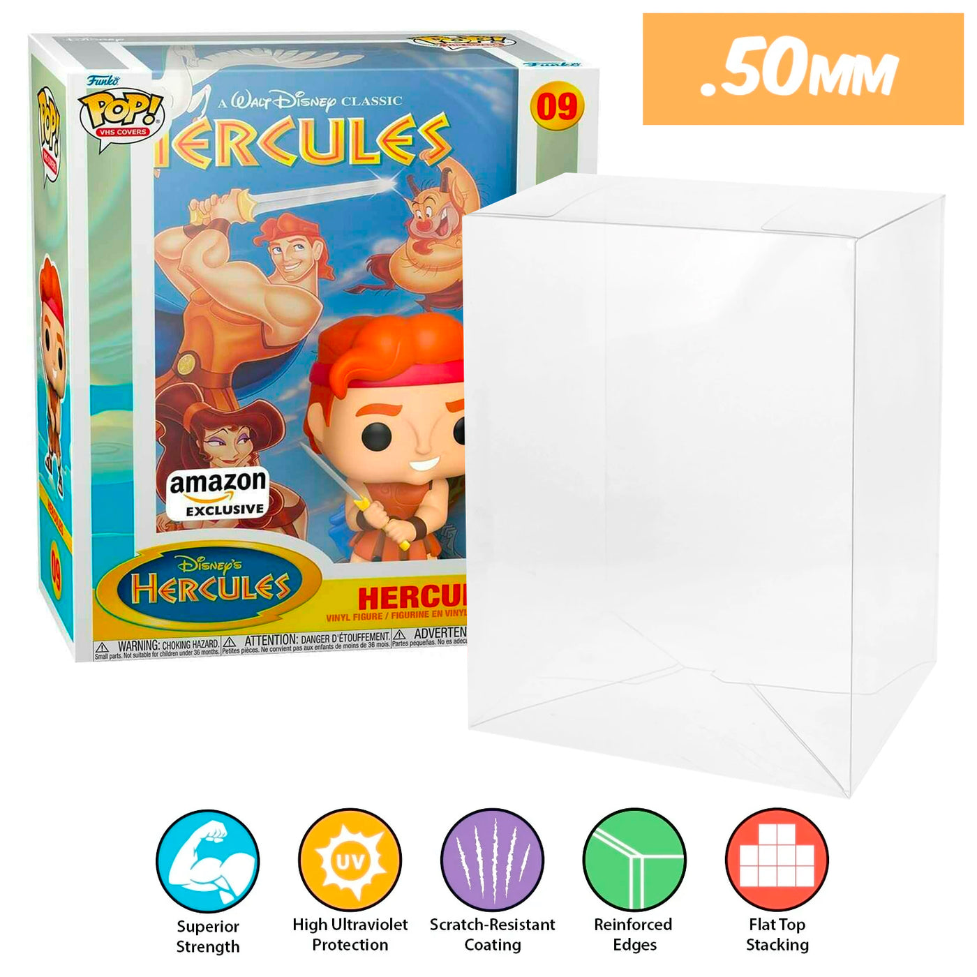 09 hercules amazon pop vhs covers best funko pop protectors thick strong uv scratch flat top stack vinyl display geek plastic shield vaulted eco armor fits collect protect display case kollector protector