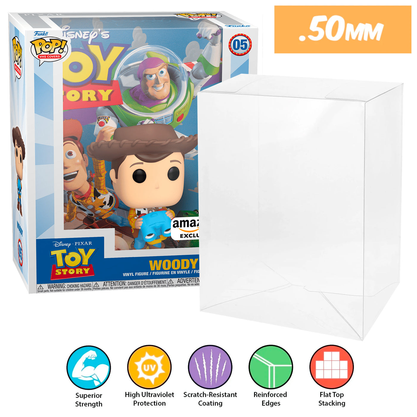 05 woody toy story amazon pop vhs covers best funko pop protectors thick strong uv scratch flat top stack vinyl display geek plastic shield vaulted eco armor fits collect protect display case kollector protector