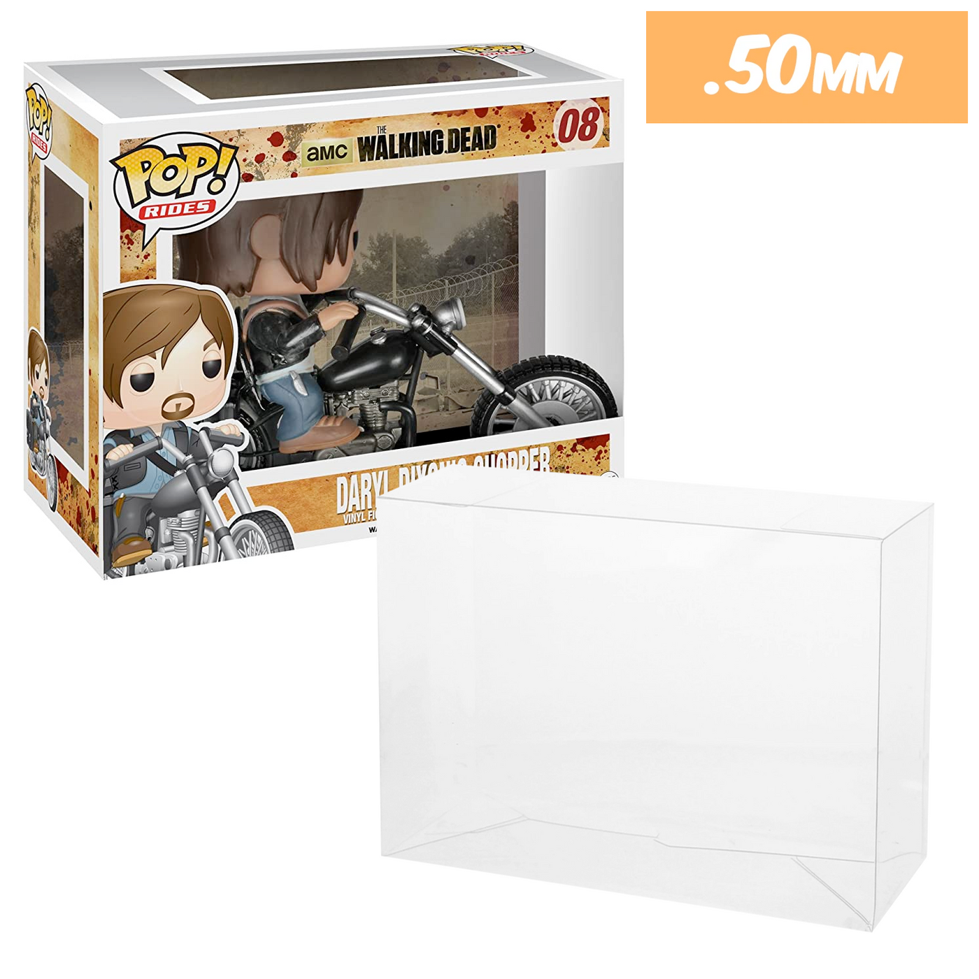 Daryl Dixon Chopper bike motorcycle pop rides best funko pop protectors thick strong uv scratch flat top stack vinyl display geek plastic shield vaulted eco armor fits collect protect display case kollector protector