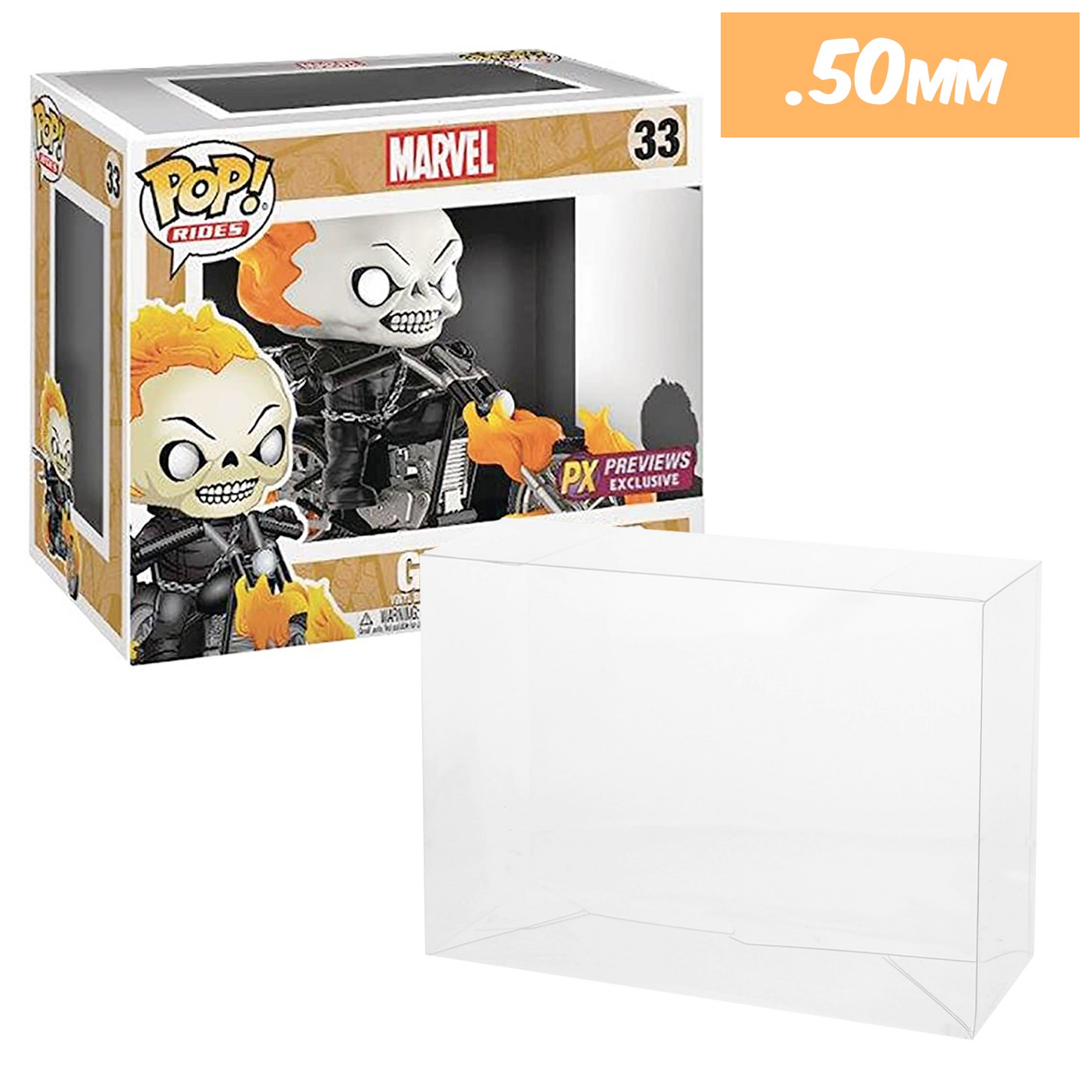 px previews ghost rider bike motorcycle pop rides best funko pop protectors thick strong uv scratch flat top stack vinyl display geek plastic shield vaulted eco armor fits collect protect display case kollector protector