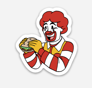 Clown Sticker  (1.82" x 2") - Display Geek
