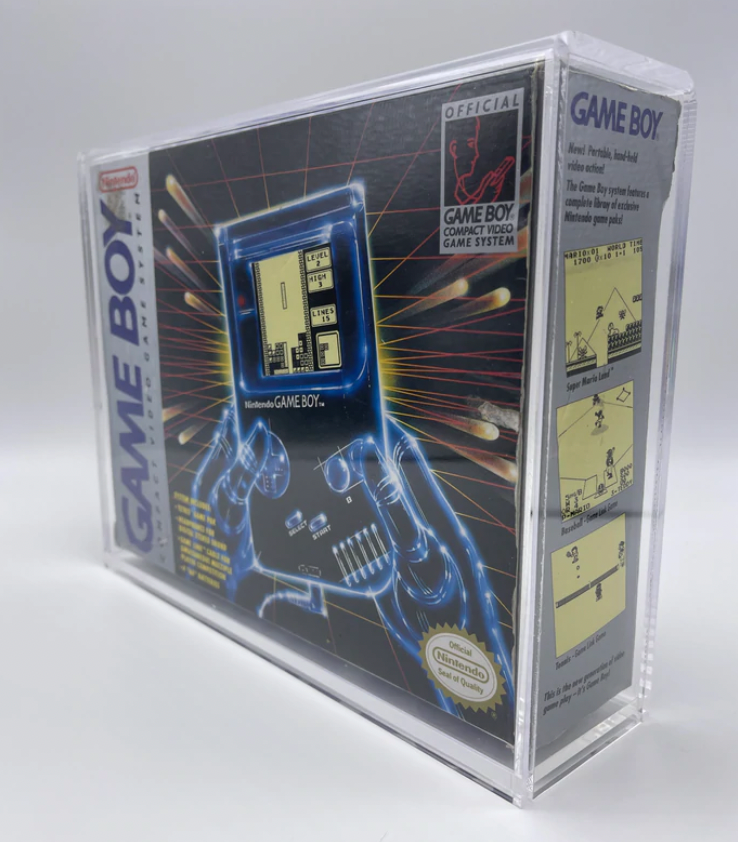 game boy console original gray box acrylic protector display geek kollector protector