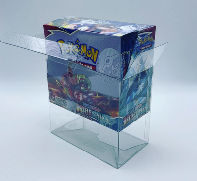 POKEMON TCG Booster Box Protectors (50mm thick, UV & Scratch Resistant) 4.75h X 5.25w X 3d
