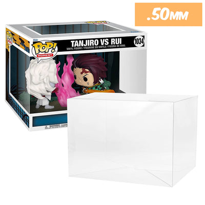 Demon Slayer Tanjiro vs Rui pop moment best funko pop protectors thick strong uv scratch flat top stack vinyl display geek plastic shield vaulted eco armor fits collect protect display case kollector protector