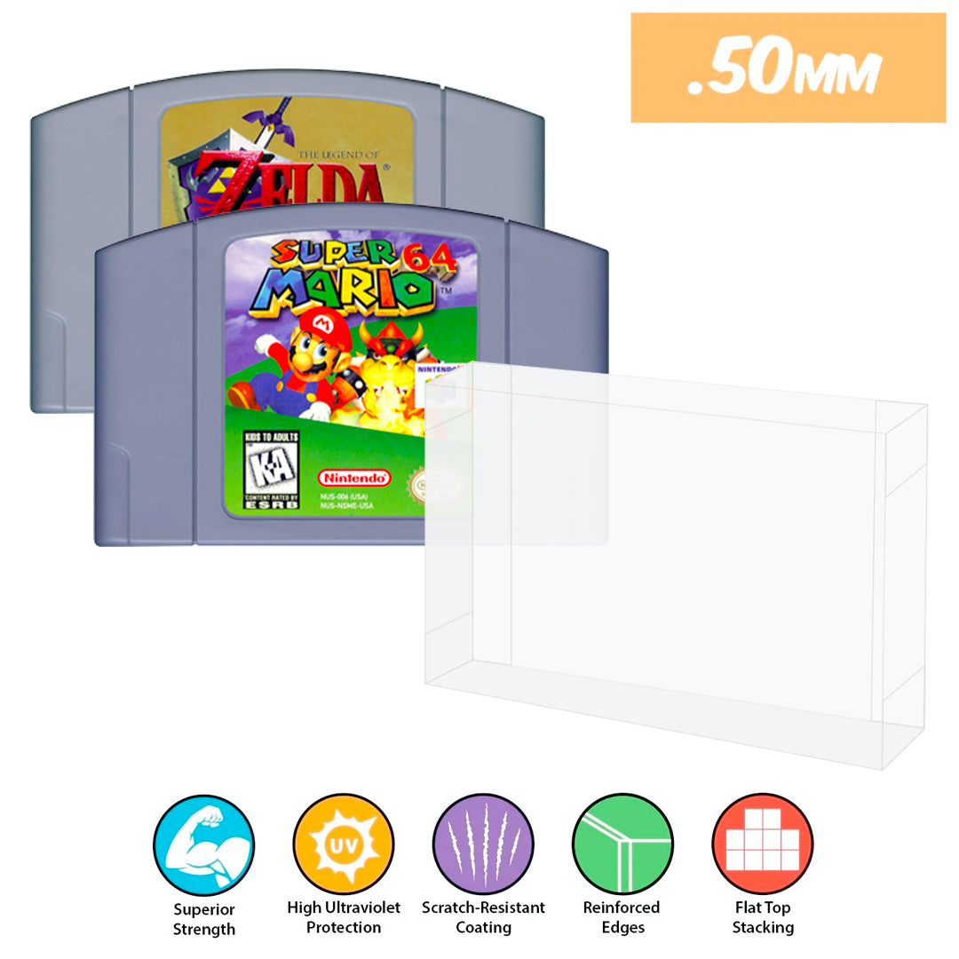 Plastic Protector for N64 Video Game Cartridges 0.50mm thick, UV & Scratch Resistant on The Pop Protector Guide by Display Geek
